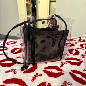 Transparent and Black Women's Bag